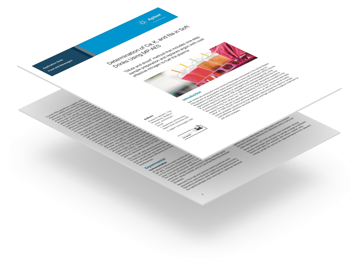 Determination of Ca, K, and Na in Soft Drinks Using MPAES Determination of Ca, K, and Na in Soft Drinks Using MPAES